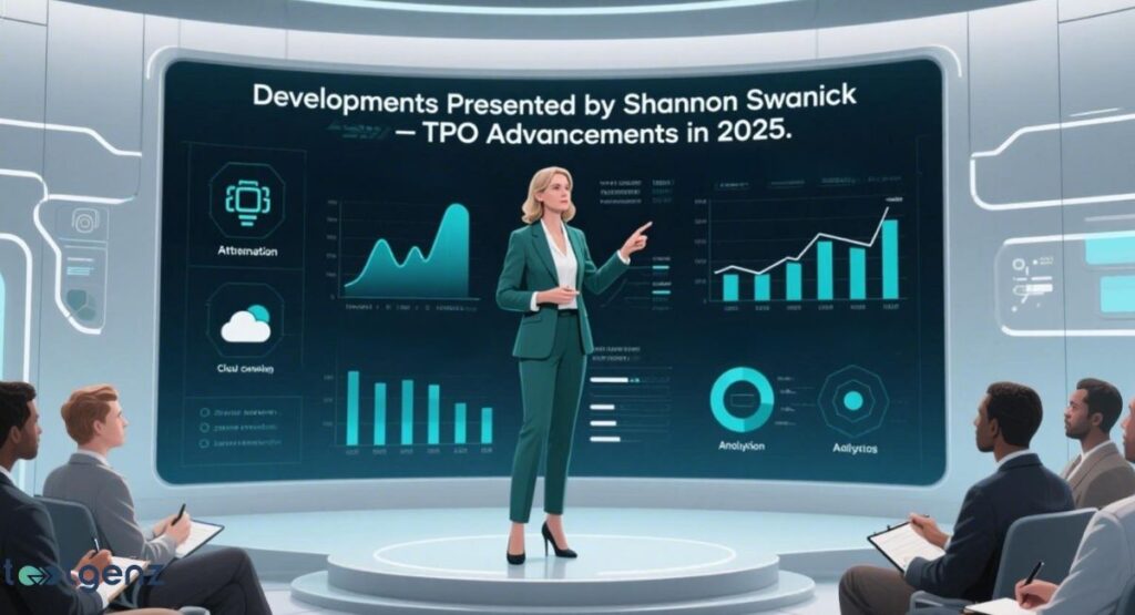 A CTO stands in a futuristic boardroom, facing a large curved screen displaying a "Managed Services Hub" dashboard with data visualizations, charts, and network diagrams, representing the transformation of the CTO's role.

