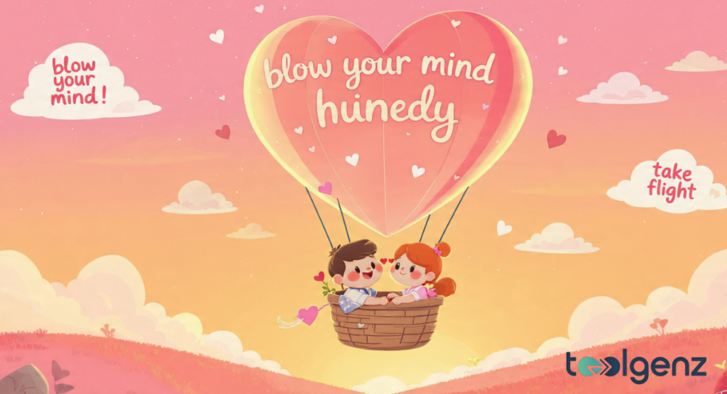 Two cheerful girls sitting and laughing together, surrounded by colorful speech bubbles with affectionate messages.