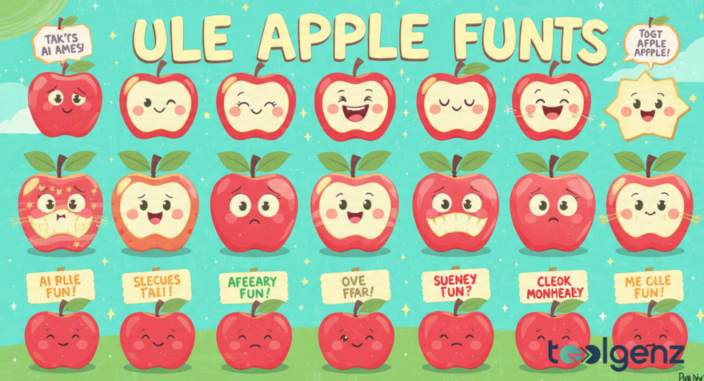 An organized grid of diverse cartoon fruit characters displayed in various states, including whole, halved, and star-shaped slices, each with a unique facial expression ranging from joyful to grumpy.
