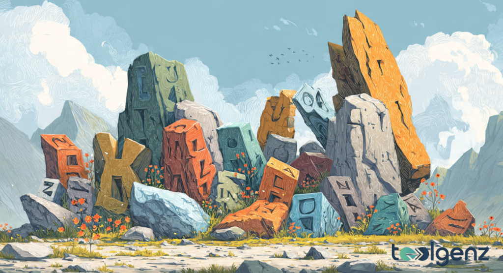 A glowing digital interface with translucent purple and orange cards showcasing various settings and toggle switches.