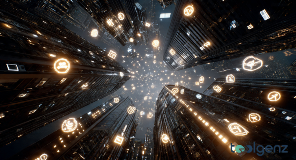 A comparative table ranking Meta against Alphabet, Microsoft, and TikTok in ad-revenue growth. Bar charts show Meta's leading position in social ad spend and AI-driven ad automation.