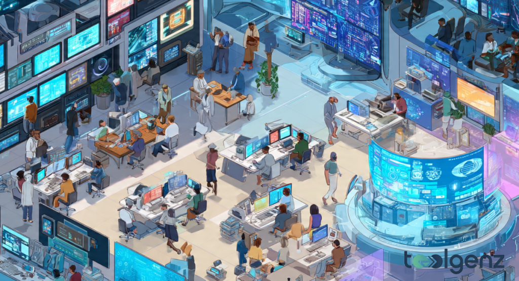 A chronological timeline graphic illustrating the evolution of consumer computing, from early bulky desktop monitors to sleek, modern 2026 laptops and tablets.